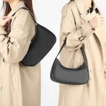 Afashor Shoulder Bags for Women Vegan Leather Hobo Sling Tote Handbag Retro Clutch Purse with Zipper Closure Lychee-Yellow