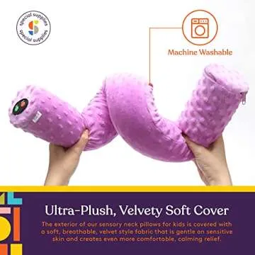 Special Supplies Sensory Vibrating Neck Pillow for Kids and Adults Plush Velvet Soft Cover with Text...