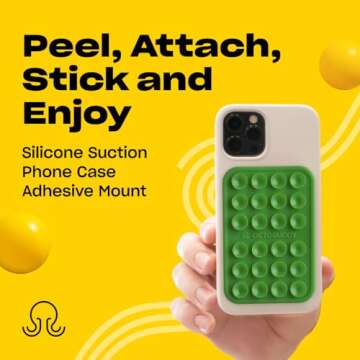 OCTOBUDDY MAX Silicone Suction Phone Case Adhesive Mount - Hands-Free, Strong Grip Holder for Selfie...