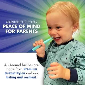 Brilliant Oral Care Baby Toothbrush with Soft Bristles and Round Head, for a Toddler Approved, Easy to Use All-Around Clean Mouth, Ages 0-2 Years, Pink, 1 Pack