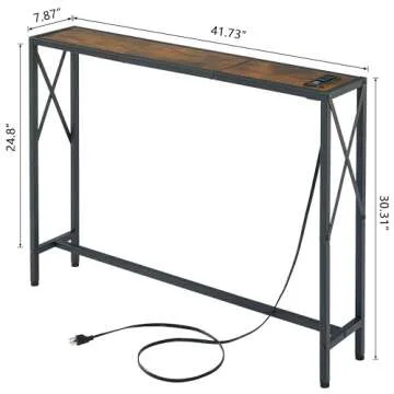 Gewudraw Console Table with AC Outlets & USB Ports