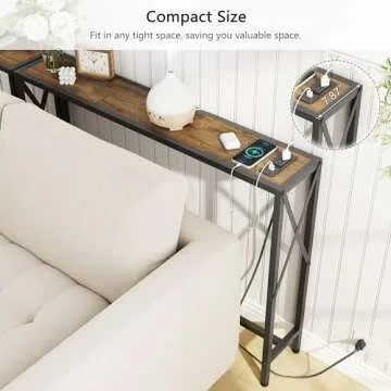 Gewudraw Console Table with AC Outlets & USB Ports