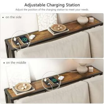 Gewudraw Console Table with AC Outlets & USB Ports