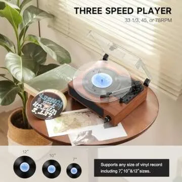 Vintage Record Player with Bluetooth and Built-in Speakers for Vinyl Enthusiasts