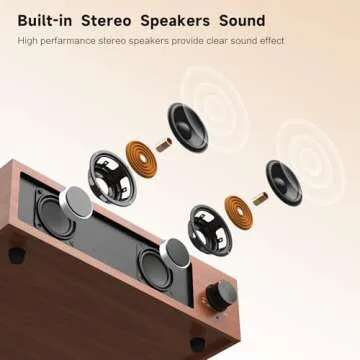 Vintage Record Player with Bluetooth & Stereo Speakers