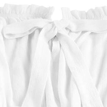 ZAFUL Women's Off-Shoulder Summer Mini Dress Casual A-line Swing Short Dresses Bowknot Ruffle Beach Sundress (L-White,S)