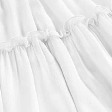 ZAFUL Women's Off-Shoulder Summer Mini Dress Casual A-line Swing Short Dresses Bowknot Ruffle Beach Sundress (L-White,S)