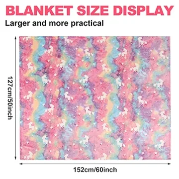 Glow in Dark Unicorn Blanket Soft Cozy Gift for Girls