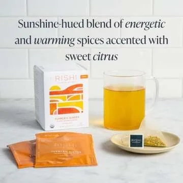 Rishi Tea Turmeric Ginger Herbal Tea - Organic Caffeine Free
