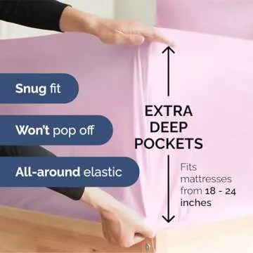 Extra Deep Queen Sheet Set for Deep Mattresses - Soft & Luxurious