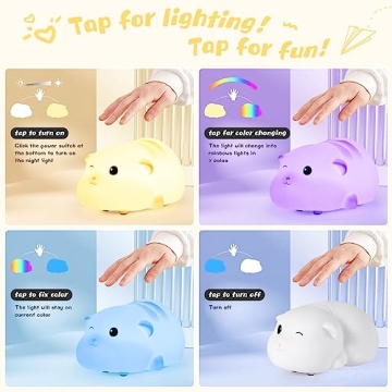 CHWARES Cute Cat Night Light for Kids - Multicolor Glow