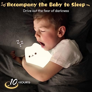 CHWARES Cute Cat Night Light for Kids - Multicolor Glow