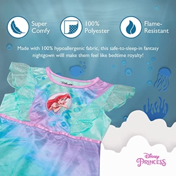 Disney Girls' Little Mermaid Gown Nightgown for Kids