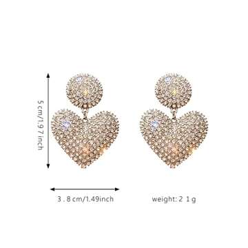 Sparkling Heart Love Earrings for Women - Dangle Style