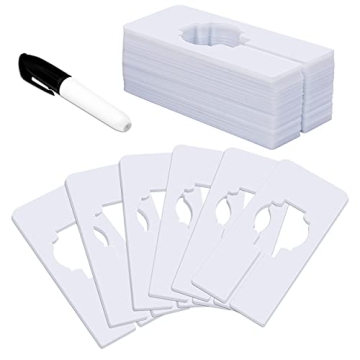 30 PCS Rectangular White Plastic Closet Dividers - Writable & Reusable for Easy Sorting