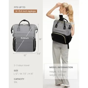 LOVEVOOK Stylish Laptop Backpack for Women - Perfect for Work, Travel