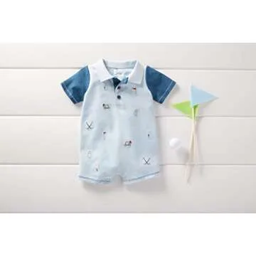 Mud Pie Baby Boys' Golf Pique SCHIFFLY Romper - Stylish and Comfortable