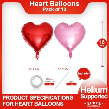 Red Heart Shaped Balloons for Romantic Celebrations
