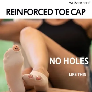 WHISPER DEER No Show Socks for Men and Women - Slip-Free Comfort