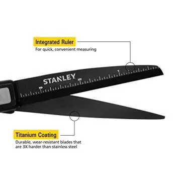 Stanley Piranha 8" Premium Scissors - Durable & Comfortable