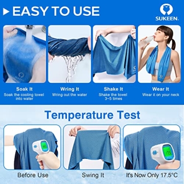 Sukeen Cooling Towels 4 Pack (40"x12") for Relief