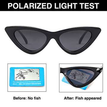 Jucoo Clout Goggles Cat Eye Sunglasses Vintage Mod Style Retro Sunglasses Small Cateye Sunglasses for Women