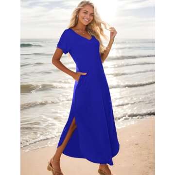 Zilcremo Women Summer Casual Maxi Dress - Flowy & Comfortable