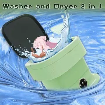 16L Portable Washing Machine, 60W Mini Washer with Foldable Design,Mini Folding Washing for Travel,Camping,Apartment,Baby Clothes,Socks,Underwear (Green)