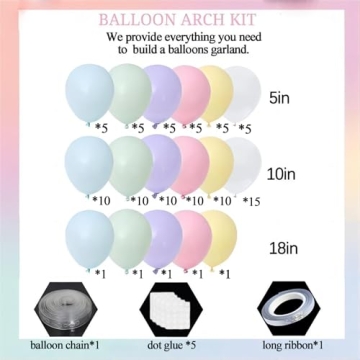 Magical Pastel Balloons Garland Kit for Parties