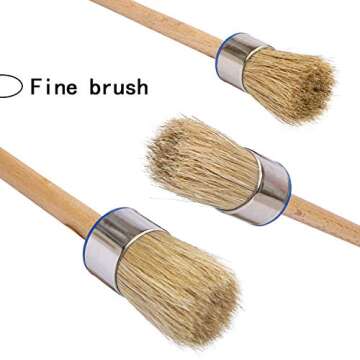Chalk Paint Brush Set – 3 Pcs Chalk Paint for Furniture Natural Bristle Painting & Waxing Brushes,...