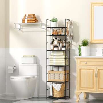 Kottwca 10 Tier Tall Shoe Rack Organizer for Closet Entryway, 20-24 Pair Shoe Boot Storage Rack, Metal Frame Non-Woven Fabric Shelf Small Vertical Stackable Shoe Stand for Bedroom Corner with Hook