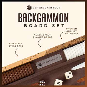 Get The Games Out Top Backgammon Set - Travel Backgammon Sets for Adults - Small Travel Size Classic...