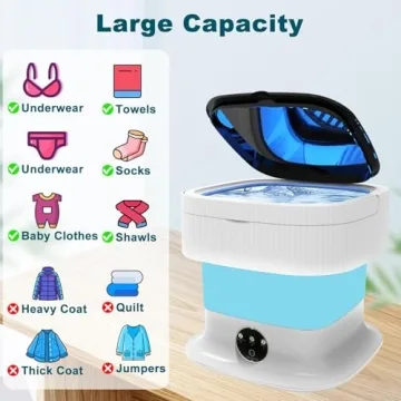 Compact 15L Portable Mini Washing Machine for Travel