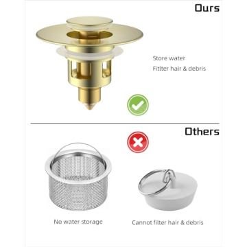 Hibbent All Metal Universal Sink Stopper for Drain