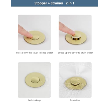 Hibbent All Metal Universal Sink Stopper for Drain