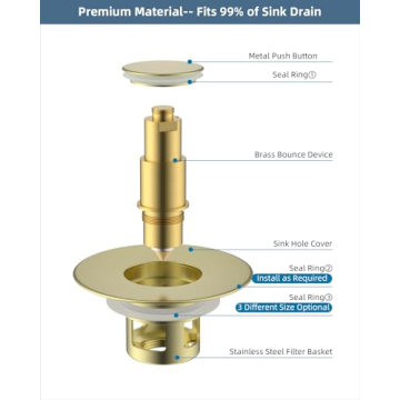 Hibbent All Metal Universal Sink Stopper for Drain