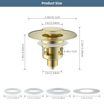 Hibbent All Metal Universal Sink Stopper for Drain