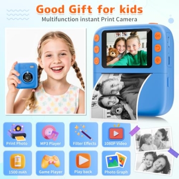 Instant Print Camera for Kids - 1080P Fun with Instant Prints, Perfect Gift!