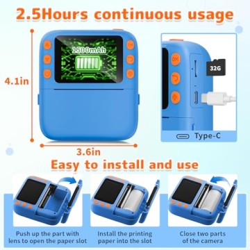 Instant Print Camera for Kids - Creative Gift for Ages 4-10