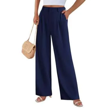 Comfortable Wide Leg Suit Pants for Women - PRETTYGARDEN