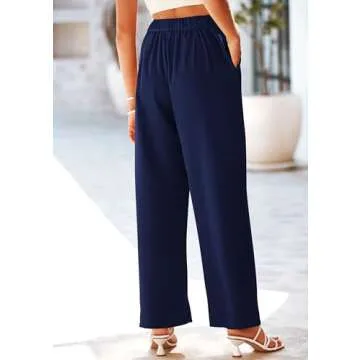 Comfortable Wide Leg Suit Pants for Women - PRETTYGARDEN