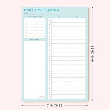 Sweetzer & Orange Time Block Planner. Undated Organizer To Do List Notepad. 7x10” Day Scheduler Pr...