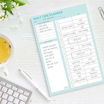 Sweetzer & Orange Time Block Planner. Undated Organizer To Do List Notepad. 7x10” Day Scheduler Productivity Task Pad. Checklist Diary, Work Journal, Appointment Pad, Daily To Do List Daybook