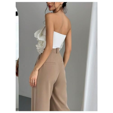 OYOANGLE 3D Flower Bandeau Top for Summer Fun