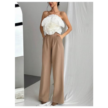 OYOANGLE 3D Flower Bandeau Top for Summer Fun