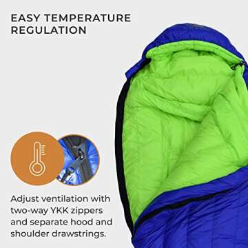 Hyke & Byke Eolus 30 F Ultralight Sleeping Bag for Camping