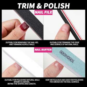 FANDAME Nail Polish Remover Tools Kit, 10 PCS Essential Set