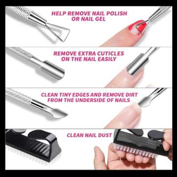 FANDAME Nail Polish Remover Tools Kit, 10 PCS Essential Set