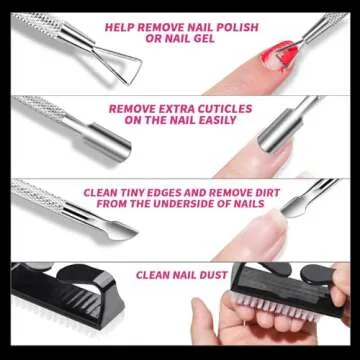 FANDAME Nail Polish Remover Tools Kit, 10 PCS Essential Set