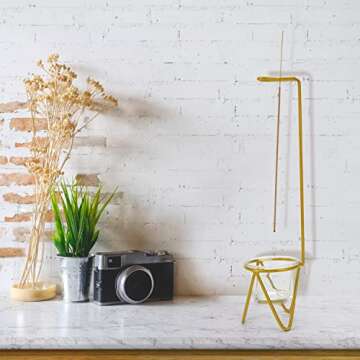 Modern Incense Burner Holder with Ash Catcher Gold Incense Stick Holder for Yoga Spa and Relaxation Home Living Room Office Decor